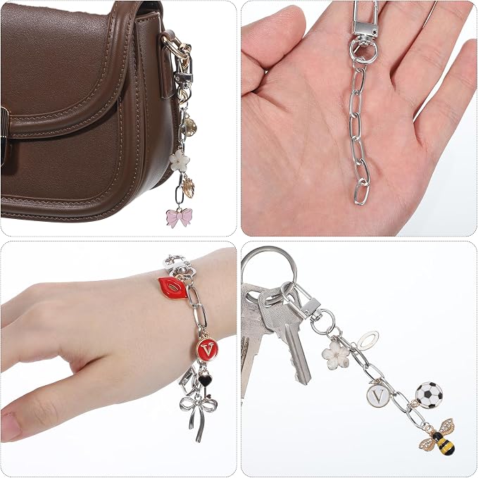 Bruislard 25 Pcs Keychain Making Kit Key Ring Lobster Claw Clasps Swivel Snap - Image 5