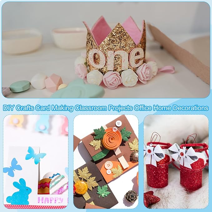 PATIKIL Light Gold Shiny EVA Glitter Foam Sheet 11 x 8 Inch 2mm Thick Sparkle - Image 7