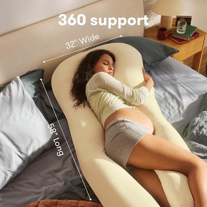 Frida Mom Full Body Support Pregnancy Pillow, Cooling Pregnancy Pillow - Image 2