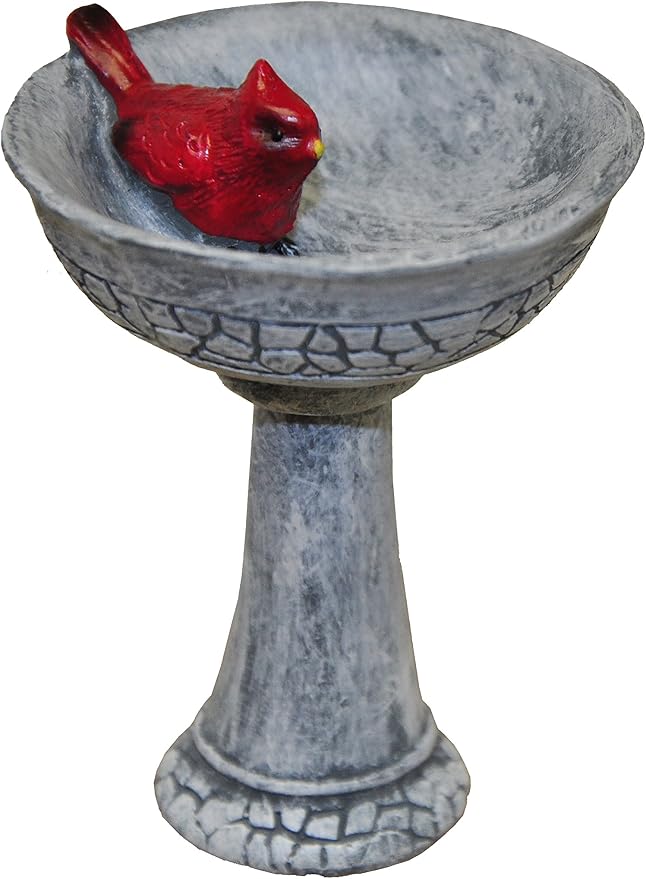 G & F Products MiniGardenn 10027 Fairy Garden Cardinal Birdbath Pick by GFProducts