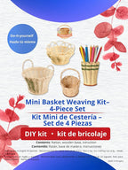 PEDDIG SHOP Mini Basket Weaving Kit – 4 Piece DIY Rattan Basket Craft Set - Image 7