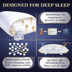 Royal Therapy Queen Memory Foam Pillow, Adjustable Shredded Odor-Free Pillow - Image 10