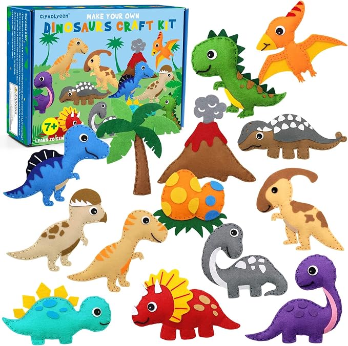 CiyvoLyeen Dinosaur Sewing Craft Kit DIY Kids Craft and Sew Set by CiyvoLyeen