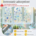 Coavas Stained Glass Window Privacy Film, Rainbow Static Cling Decorative - Image 5