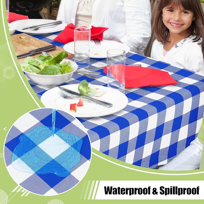 Smiry Rectangle Table Cloth, Waterproof Vinyl Tablecloth - Image 2