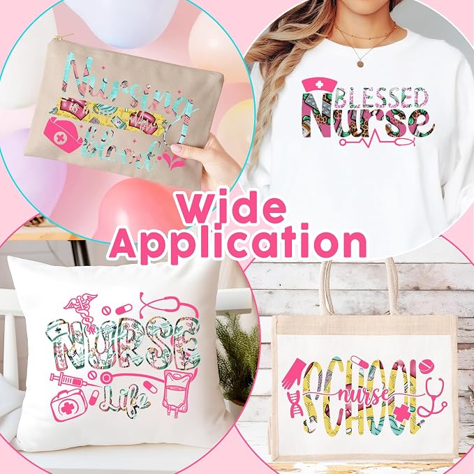 Tintnut Nurse Theme Heat Transfer Vinyl, 10 Sheets 12×10in Iron on Vinyl | - Image 6