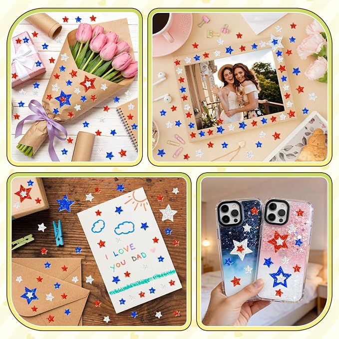 1384Pcs Glitter Foam Stickers, Colorful Self Adhesive Geometric Foam Stickers - Image 8