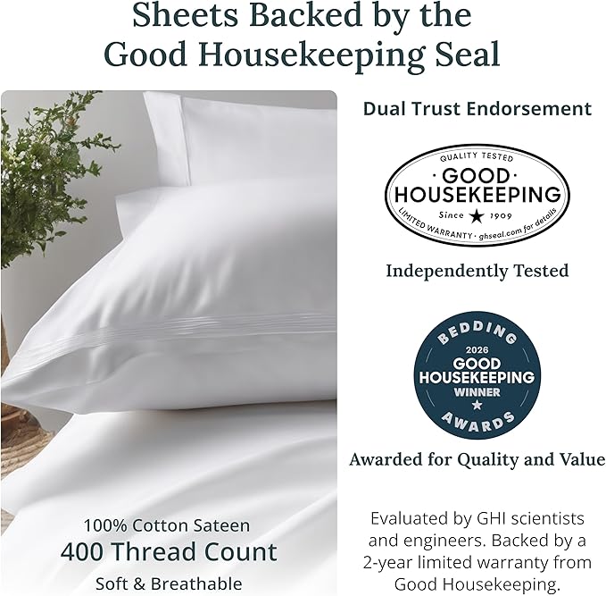 California Design Den 2-Pack Twin XL Sheet Sets Cotton - Image 2