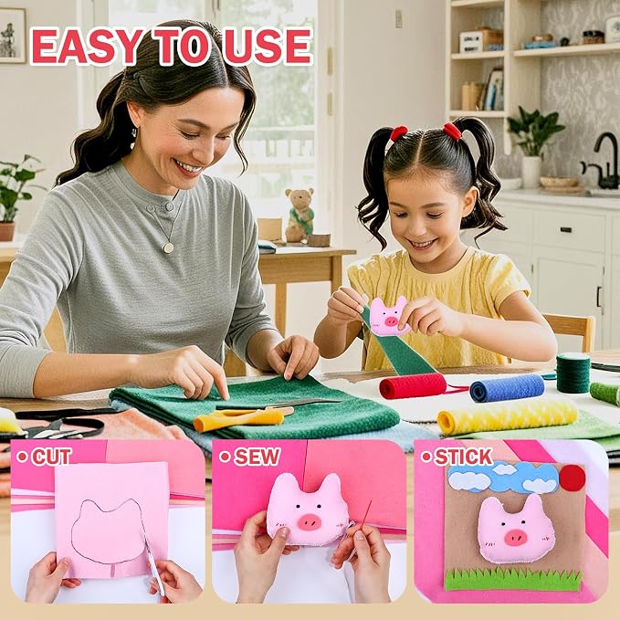 12 Rolls 8"x35" 1.4mm Thick Soft Felt Fabric Sheet 12 Assorted Pink Series - Image 5