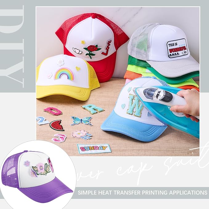 Hercicy 12 Pack DIY Trucker Hats Kit, Sublimation Blank Baseball Caps - Image 4