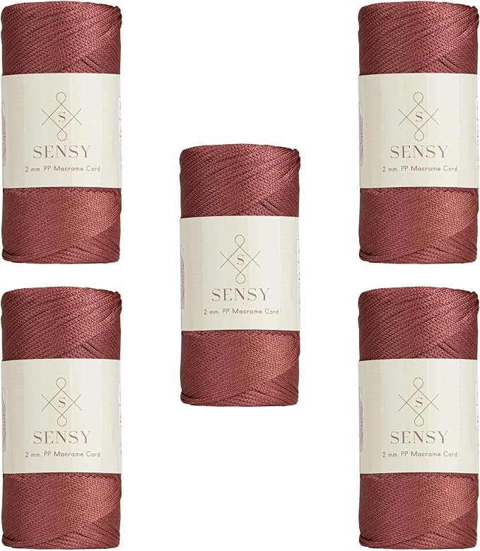 5 Skeins of Sensy Premium 2mm 251 Yards Polyester Rope 100% Polypropylene Cord by SSENSY