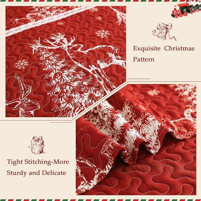 Exclusivo Mezcla Reversible Christmas Quilts Twin Size - Image 4