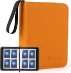 4 Pocket Card Binder for 400 Cards, Premium PU Zipper Card Collection Album by Hijvxk