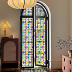 Windimiley Stained Glass Window Privacy Film:3D Colorful Geometric Decorative - Image 5