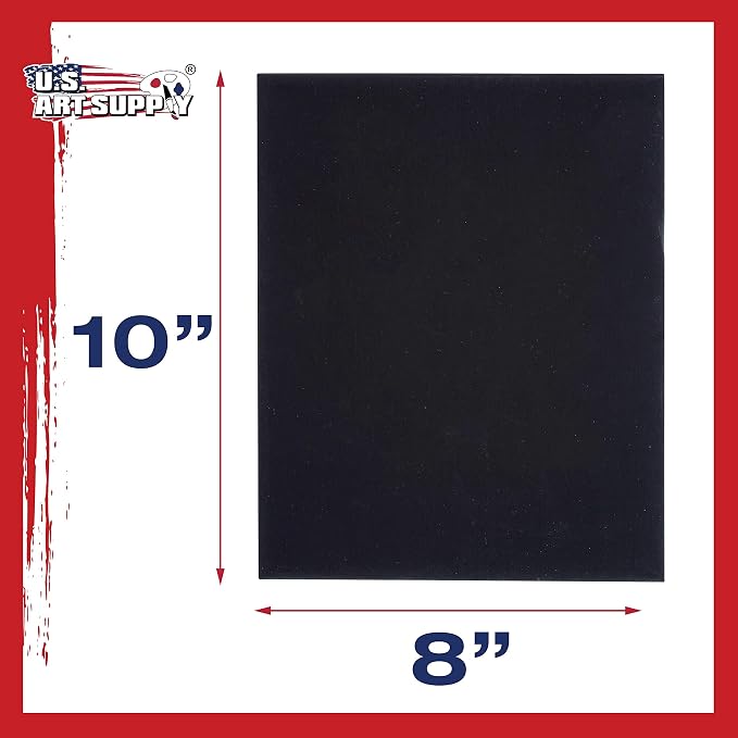 U.S. Art Supply 8 X 10 Inch Black Art Canvas Board Panels 6 Pack - Image 3