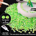 5000pcs 2mm Resin Rhinestones Bulk, Fluorescent Green AB Flatback Round Jelly - Image 5