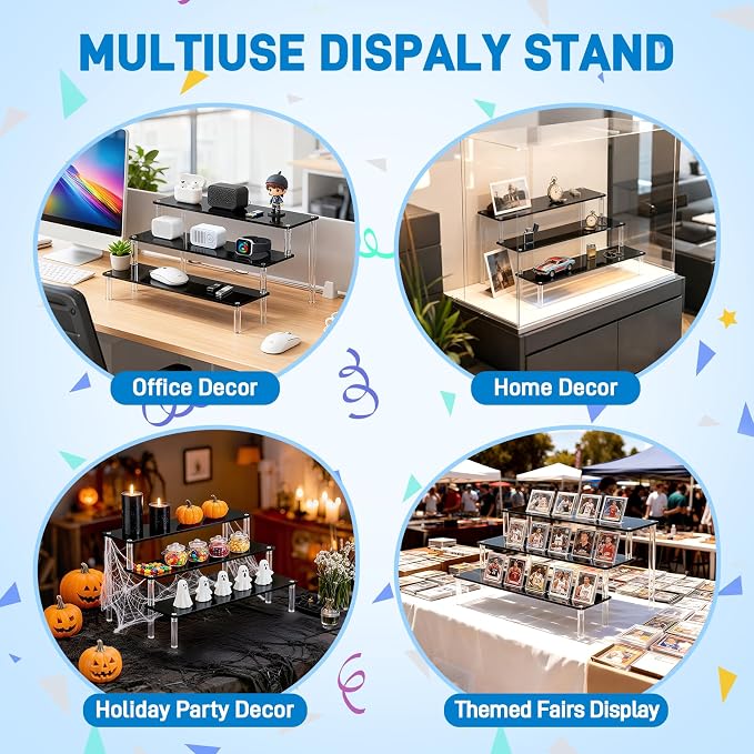 2 Packs Acrylic Display Stand Riser, 3 Tier Perfume Organizer Cupcake Stand | - Image 7