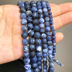36pcs Natural Matte Olded Blue Sodalite Gemstone Beads，10mm Frosted Round Loose - Image 3