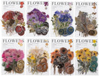 Knaid Pressed Flower Themed Stickers Set Dried Flowers Resin Stickers Decals - Image 9
