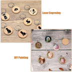 JUXYES 200 PCS Unfinished Wooden Keychain Blanks - Image 7
