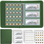 400-Pocket Fireproof Coin Collection Book & 36 Paper Money Organizer Binder | by Hontom