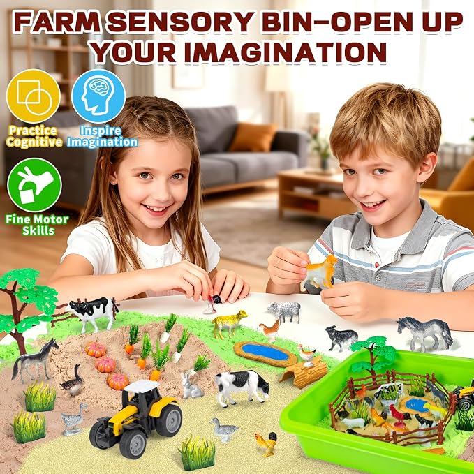 Bloolilies Farm Sensory Bin, Play Sand Art Kit Magic Sand Toys - Image 5