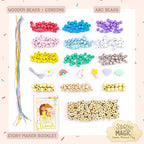 Story Magic Wooden ABC Beads by Horizon Group USA, Premium Wood Jewelry Making - Image 2