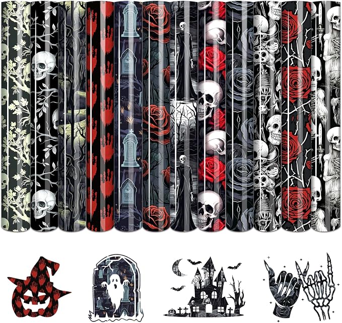 Tintnut Halloween Gothic Heat Transfer Vinyl, easy cut & weed, stretch washable by Tintnut