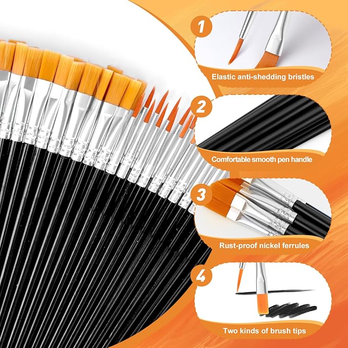 AROIC Small Paint Brushes Bulk, Acrylic Paint Brush Kits - Image 3