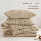 Andency Taupe Comforter Set King Size, Boho Soft Warm Tufted Bedding Comforter - Image 7