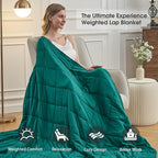 Green Weighted Blanket for Adults 15lbs, Twin Full Size Cooling Heavy Throw - Image 4