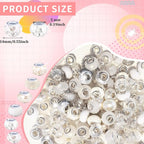 60Pcs Large Hole Beads Spacer Beads White Assorted European Craft Big Beads - Image 2