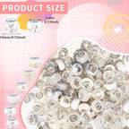 60Pcs Large Hole Beads Spacer Beads White Assorted European Craft Big Beads - Image 2