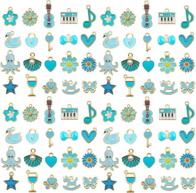 WOCRAFT 40pcs 20 pairs Assorted Enamel Bracelet Charms by WOCRAFT