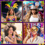 MARFOREVER 40 Pcs/20 Pairs Glitter Mardi Gras Charms - Image 7