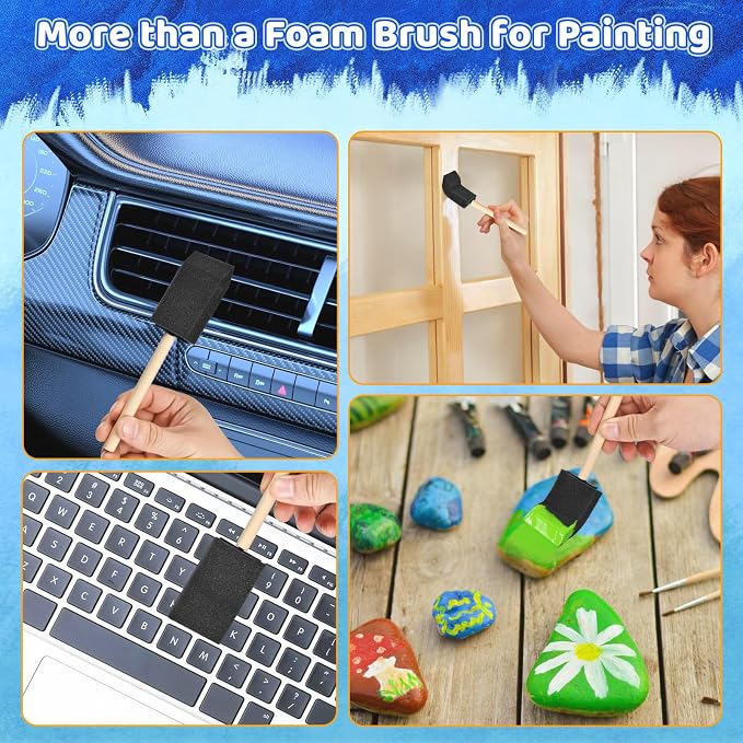 Foam Paint Brushes, 1.6 Inch, Sponge Paint Brush, Foam Brushes - Image 3