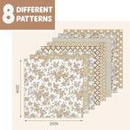 Aubliss 8pcs Fat Quarter Fabric Bundles Quilting Cotton Craft Fabric Pre-Cut - Image 2