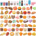DULEFUN 100pcs Miniature Foods Drink Bottles Toys, Mixed Mini Resin Food Drinks by DULEFUN