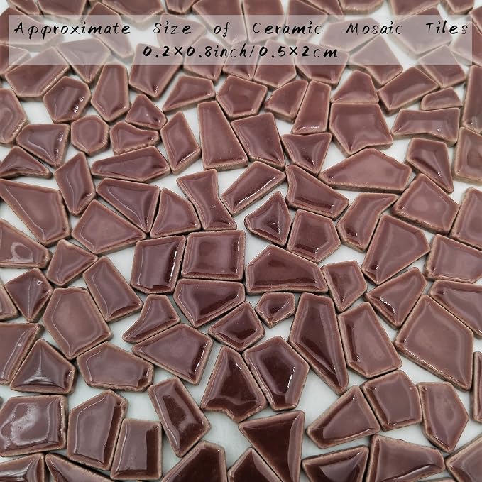 200g Ceramic Mosaic Tiles for Crafts, Irregular Stained Ceramic 0.2"x0.8" - Image 5