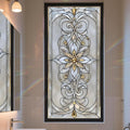 Stained Glass Window Privacy Film: Non-Adhesive Sun and Landscape Mosaic Design by AOHMPT