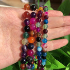 60pcs Round Loose Multicolored Agate Beads - Image 5