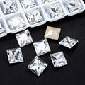 28Pcs Point Back Glass Rhinestones, 12 * 12MM Square Shape Faceted Rhinestones by Unknown