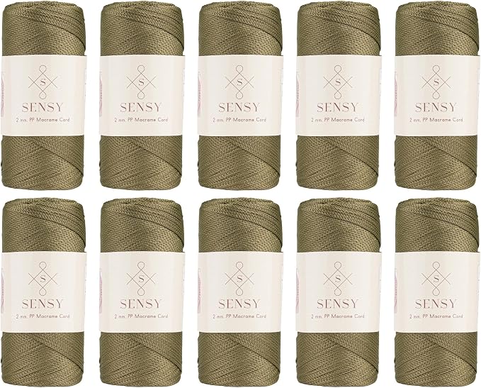 10 Skeins of Sensy Premium 2mm 251 Yards Polyester Rope 100% Polypropylene Cord by SSENSY