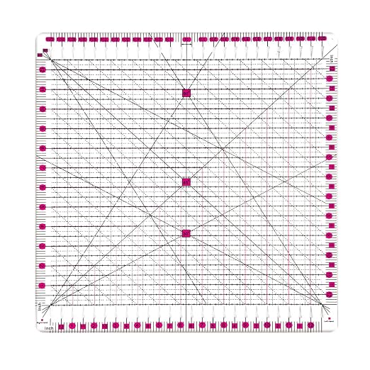 Quilting Rulers 12.5" x 12.5", Slotted Quilting Ruler - Image 2