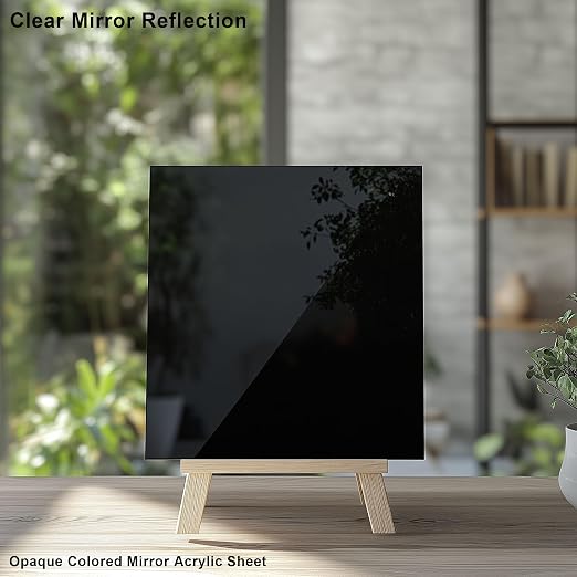 8x8 Inches Black Mirror Acrylic Sheet – 2 Pcs Reflective Acrylic Panel - Image 3