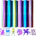 Chameleon Heat Transfer Vinyl Bundle 6 Packs Chameleon Gradient Change Color PU by LUKGELYAMOFFICIAL