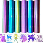 Chameleon Heat Transfer Vinyl Bundle 6 Packs Chameleon Gradient Change Color PU by LUKGELYAMOFFICIAL