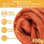 FYANER Needle Felting Wool, 3.5oz Wool Roving, Soft Wool Batting - Image 2
