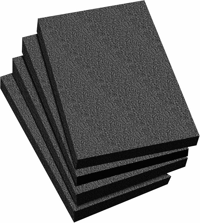 Frienda 4 Pcs 12" x 8" x 2" Polyethylene Foam Sheet Thick Black Packing Foam by Frienda