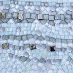 LITMIND 1.1LB Silver White Mixed Irregular Crystal Glass Mosaic Tiles by LITMIND